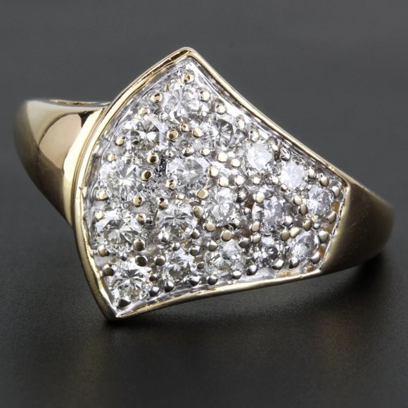 Vintage 14k Gold Pave Diamond Ring